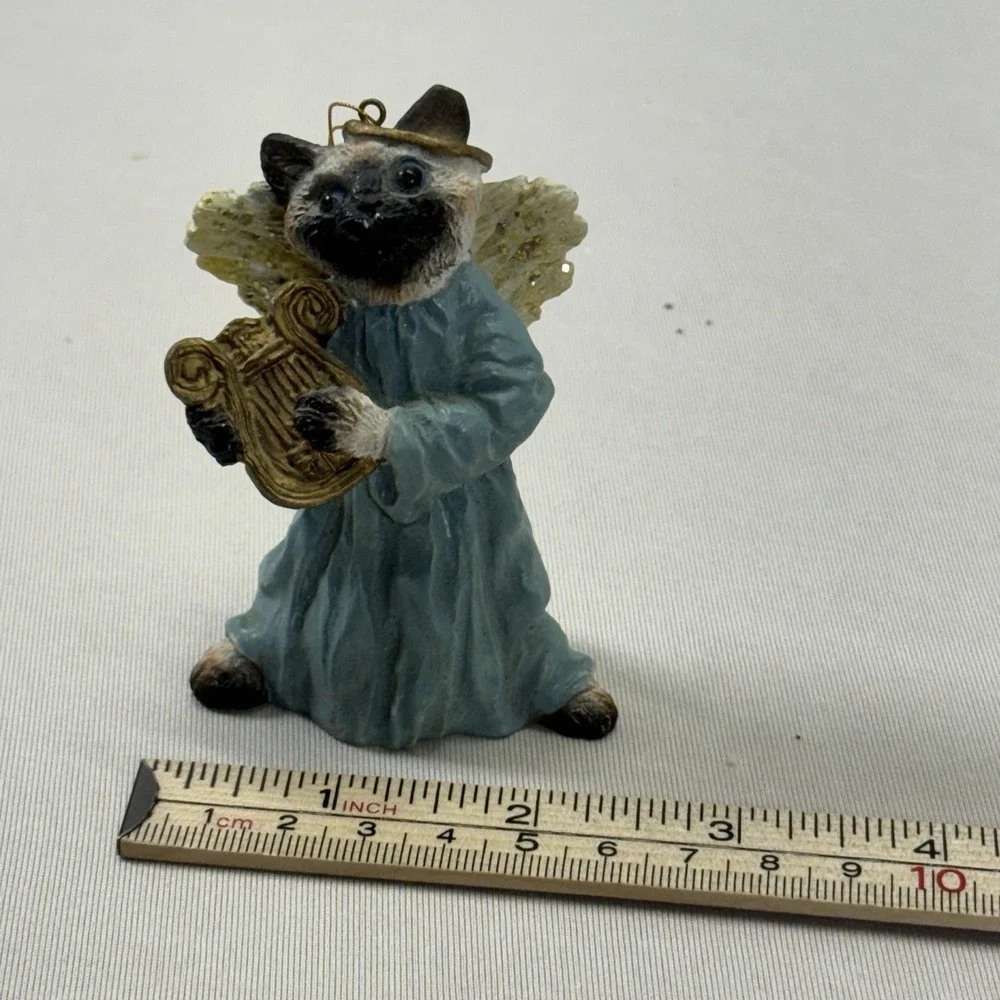 Creations by Carole Cat Angel  with Harp Kitty‎ Christmas Ornament 1994
